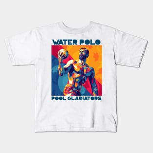 pool gladiators, waterpolo design v2 Kids T-Shirt